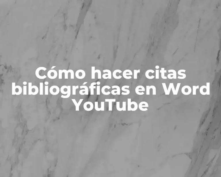 Cómo hacer citas bibliográficas en Word YouTube