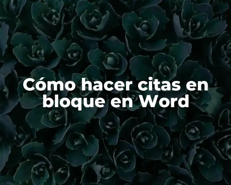 Cómo hacer citas en bloque en Word