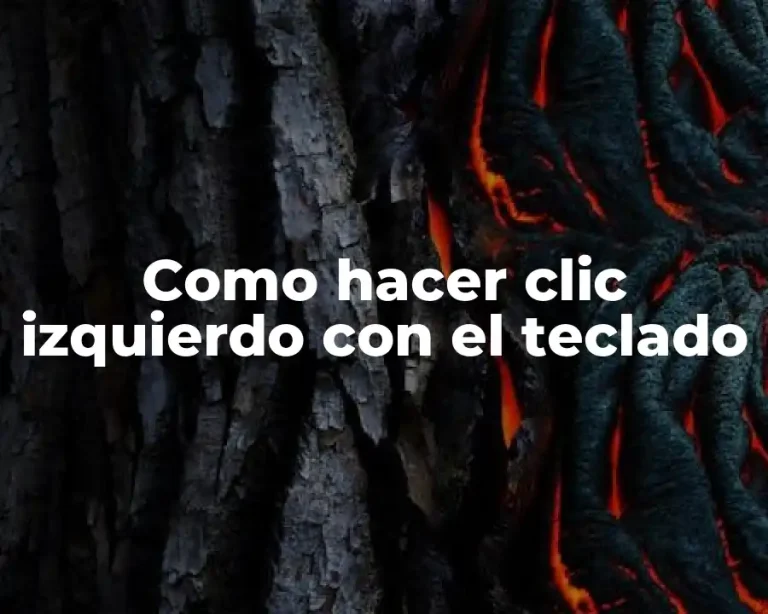 Como hacer clic izquierdo con el teclado