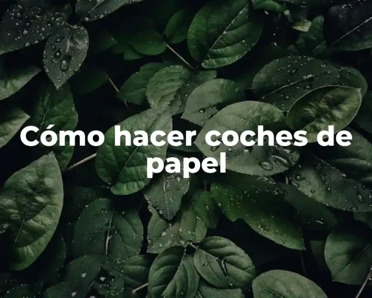 Cómo hacer coches de papel