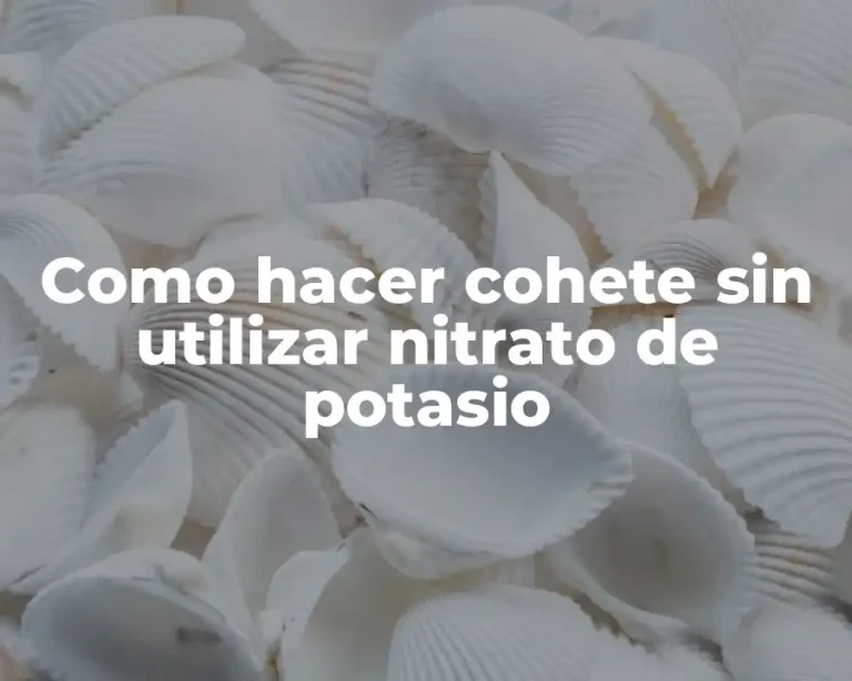 Como hacer cohete sin utilizar nitrato de potasio