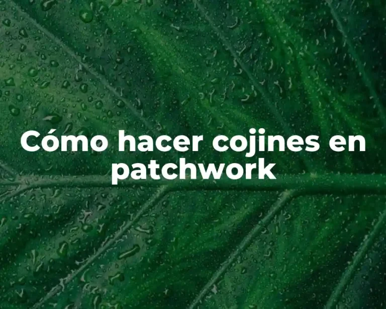 Cómo hacer cojines en patchwork