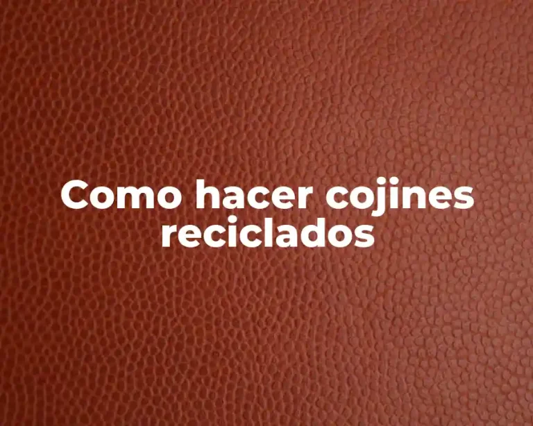 Como hacer cojines reciclados