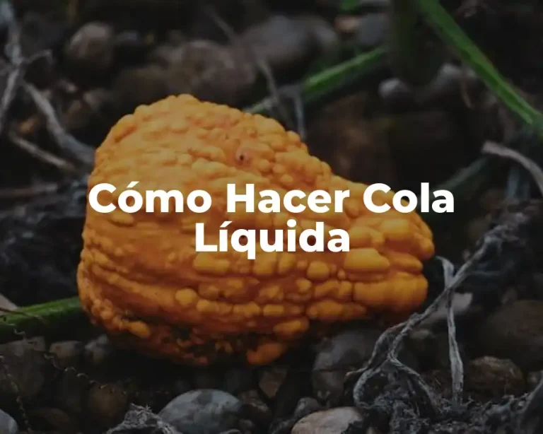 Cómo Hacer Cola Líquida