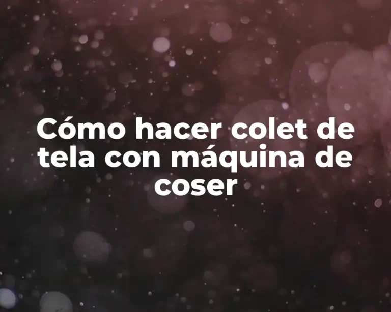 Cómo hacer colet de tela con máquina de coser
