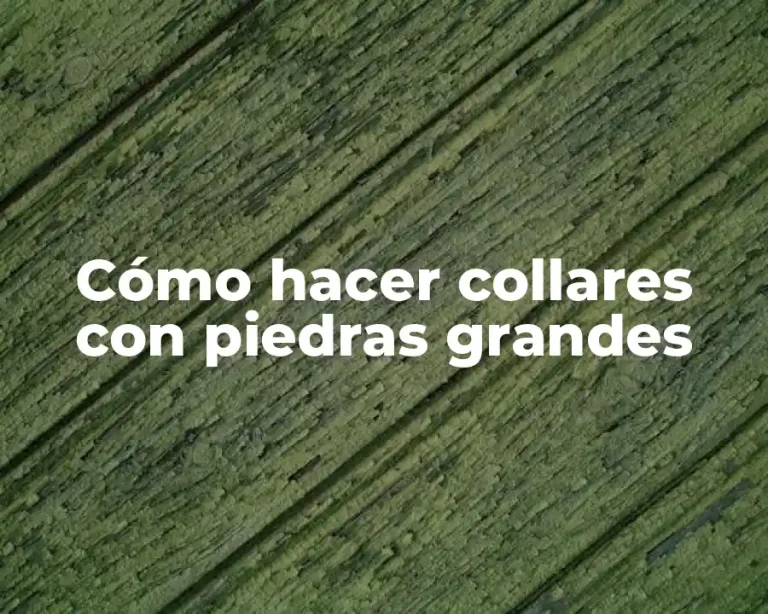 Cómo hacer collares con piedras grandes