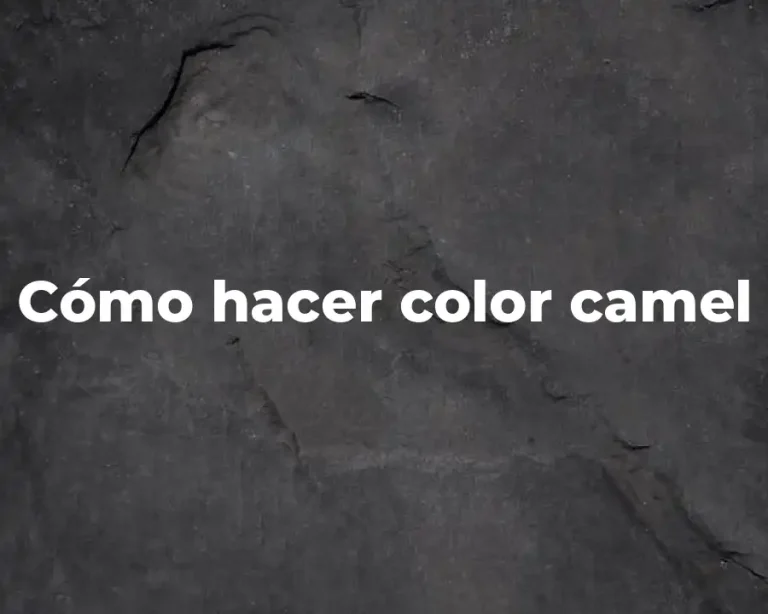 Cómo hacer color camel