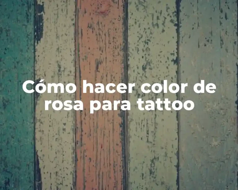 Cómo hacer color de rosa para tattoo