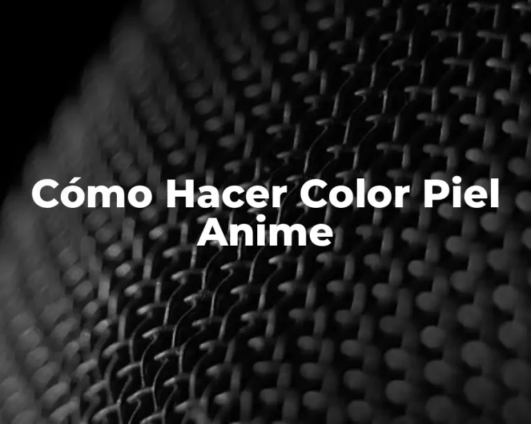 Cómo Hacer Color Piel Anime