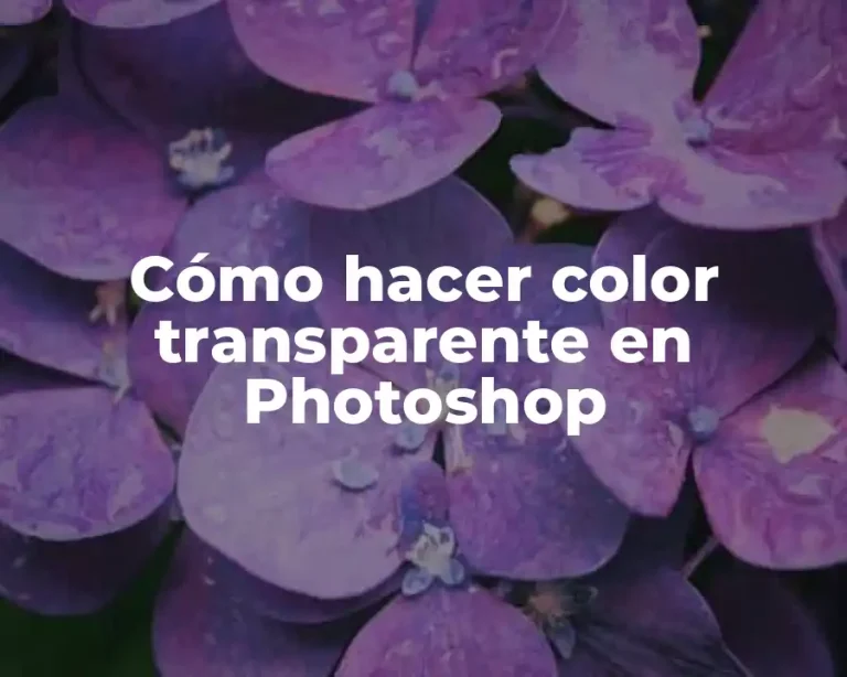 Cómo hacer color transparente en Photoshop