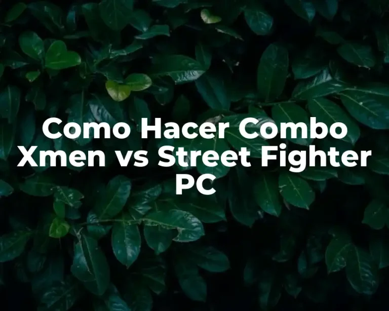 Como Hacer Combo Xmen vs Street Fighter PC