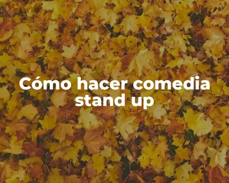 Cómo hacer comedia stand up