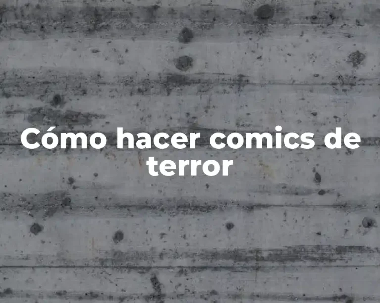 Cómo hacer comics de terror