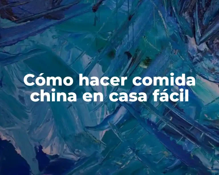 Cómo hacer comida china en casa fácil