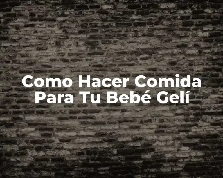 Como Hacer Comida Para Tu Bebé Gelí
