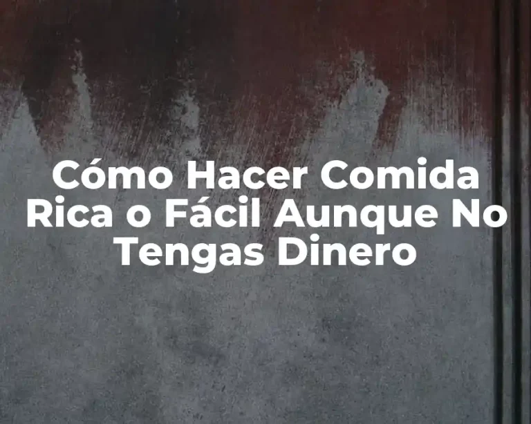 Cómo Hacer Comida Rica o Fácil Aunque No Tengas Dinero