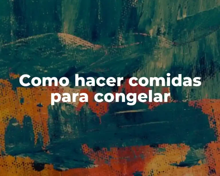 Como hacer comidas para congelar