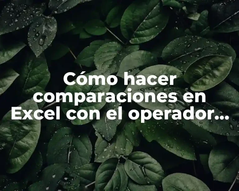 Cómo hacer comparaciones en Excel con el operador NOT