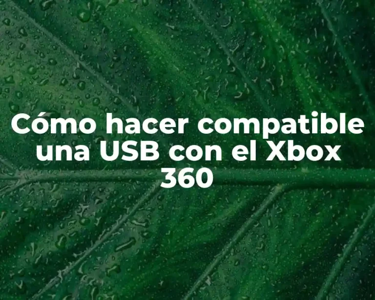 Cómo hacer compatible una USB con el Xbox 360
