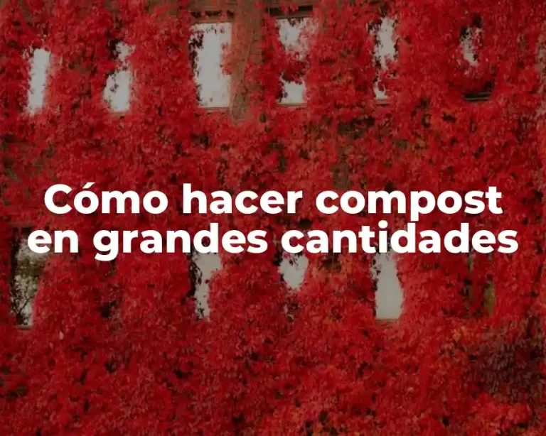 Cómo hacer compost en grandes cantidades