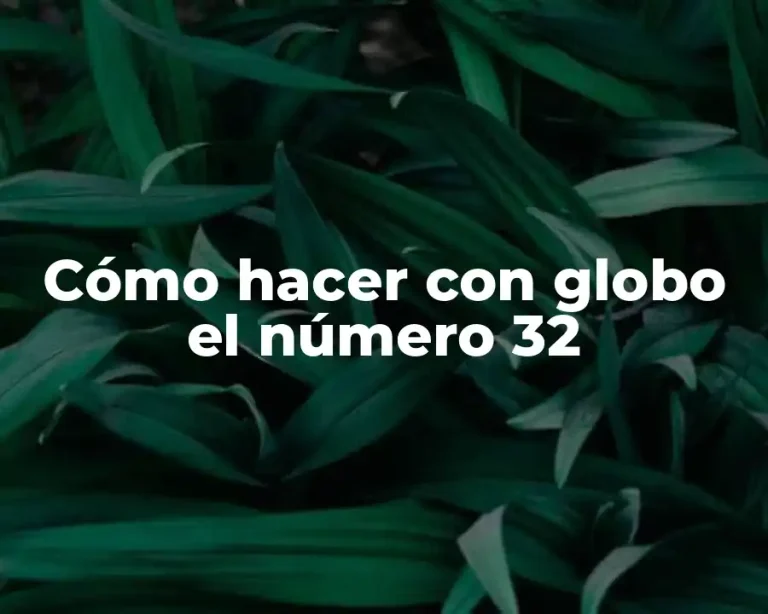 Cómo hacer con globo el número 32