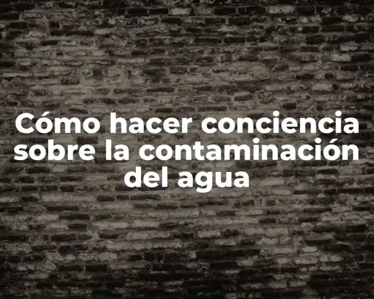 Cómo hacer conciencia sobre la contaminación del agua