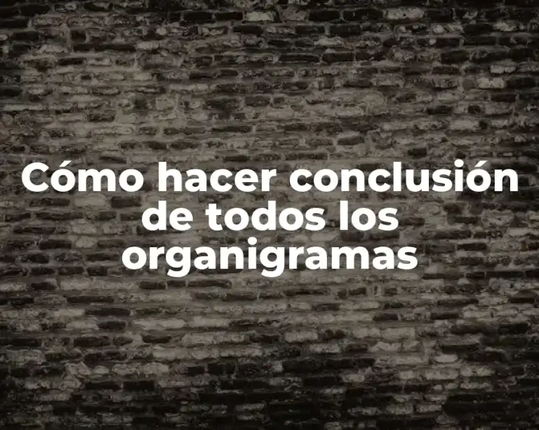 Cómo hacer conclusión de todos los organigramas