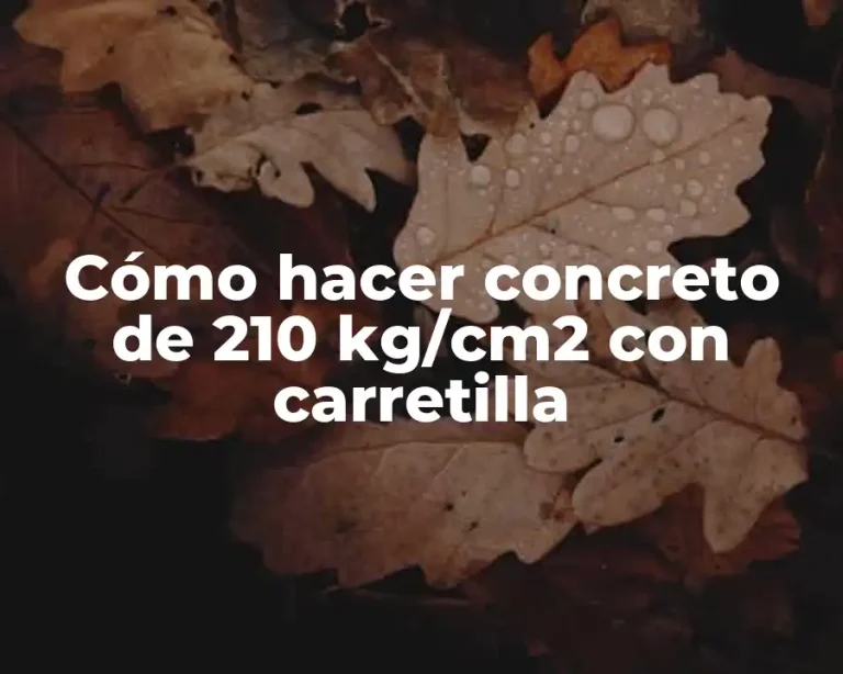 Cómo hacer concreto de 210 kg/cm2 con carretilla