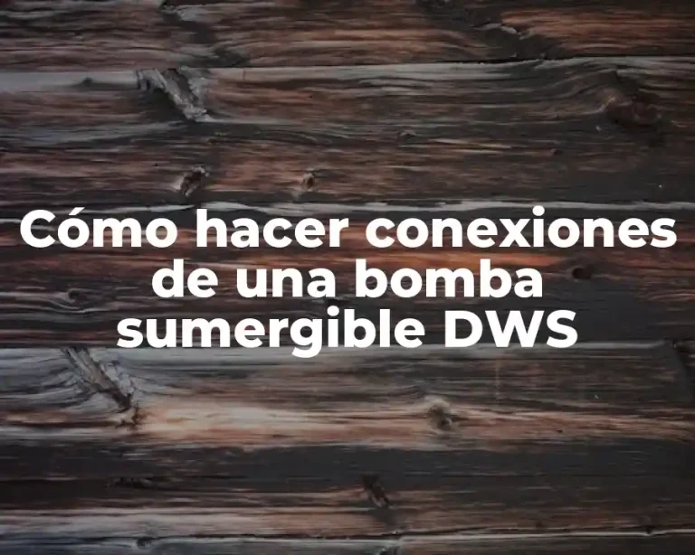 Cómo hacer conexiones de una bomba sumergible DWS