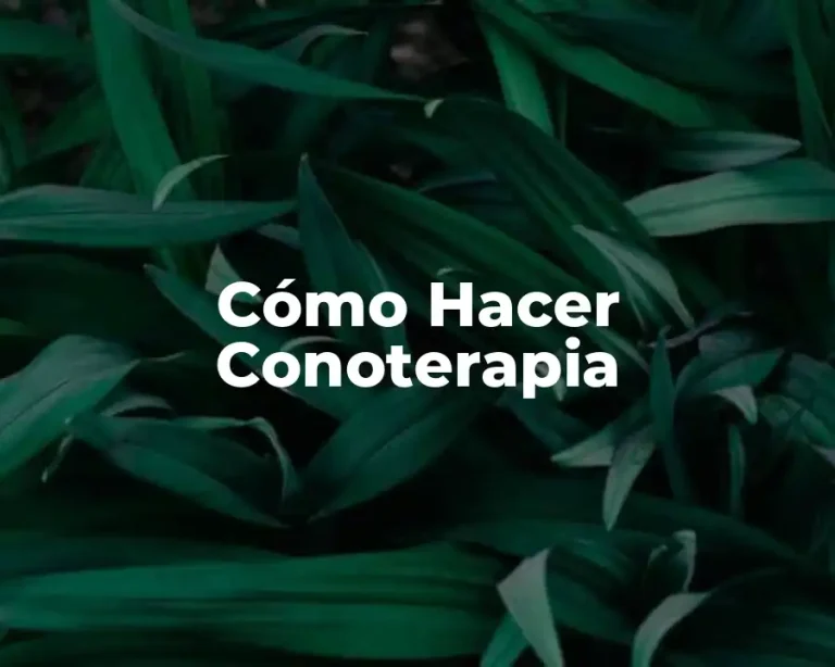 Cómo Hacer Conoterapia