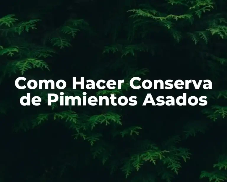 Como Hacer Conserva de Pimientos Asados