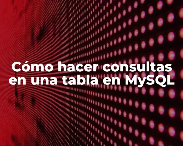Cómo hacer consultas en una tabla en MySQL