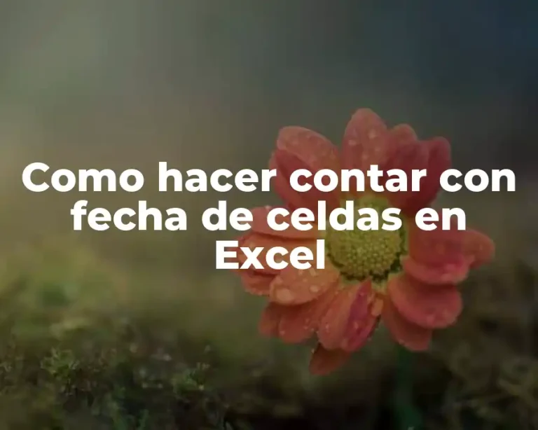 Como hacer contar con fecha de celdas en Excel