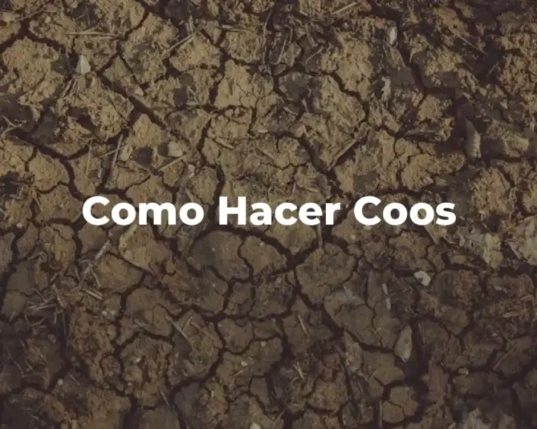 Como Hacer Coos
