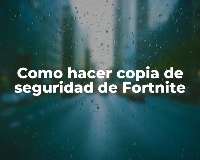 Como hacer copia de seguridad de Fortnite