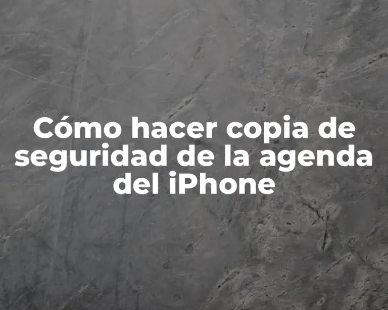 Cómo hacer copia de seguridad de la agenda del iPhone
