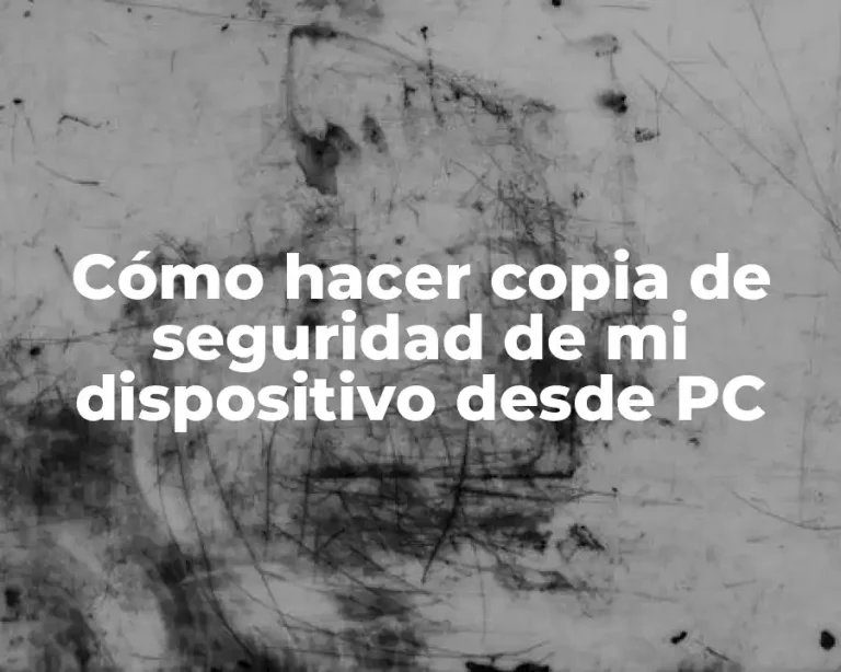 Cómo hacer copia de seguridad de mi dispositivo desde PC