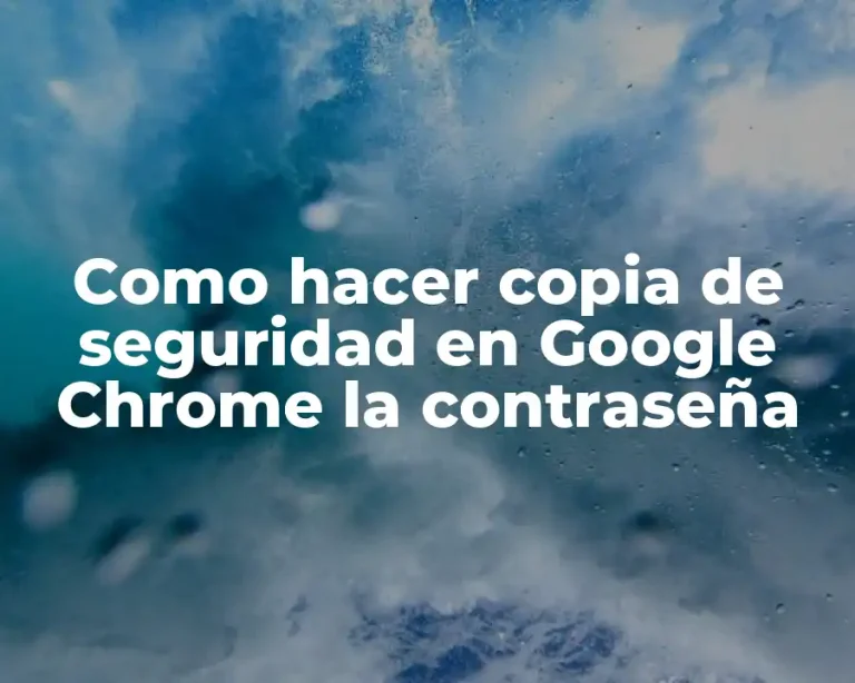Como hacer copia de seguridad en Google Chrome la contraseña
