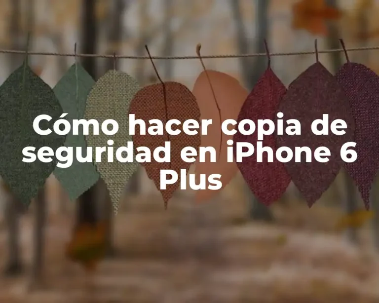 Cómo hacer copia de seguridad en iPhone 6 Plus