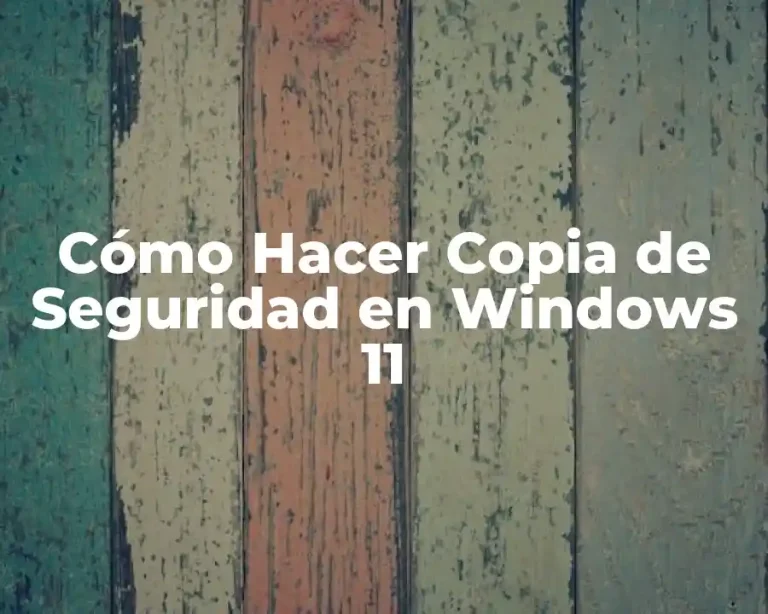 Cómo Hacer Copia de Seguridad en Windows 11