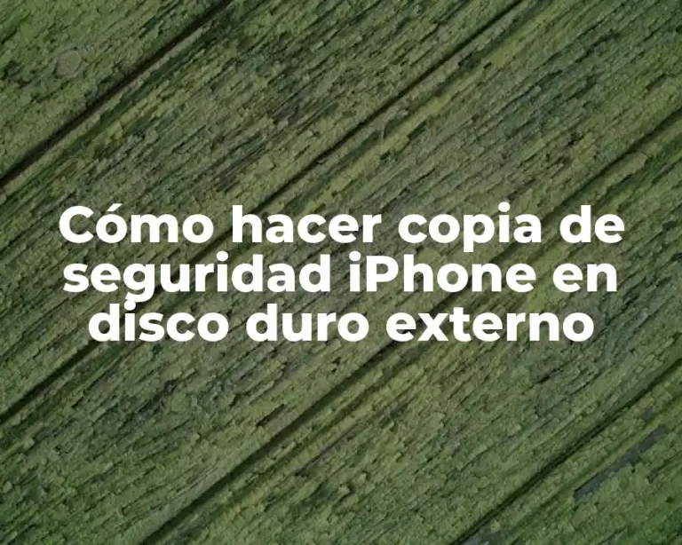 Cómo hacer copia de seguridad iPhone en disco duro externo