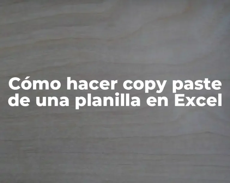 Cómo hacer copy paste de una planilla en Excel