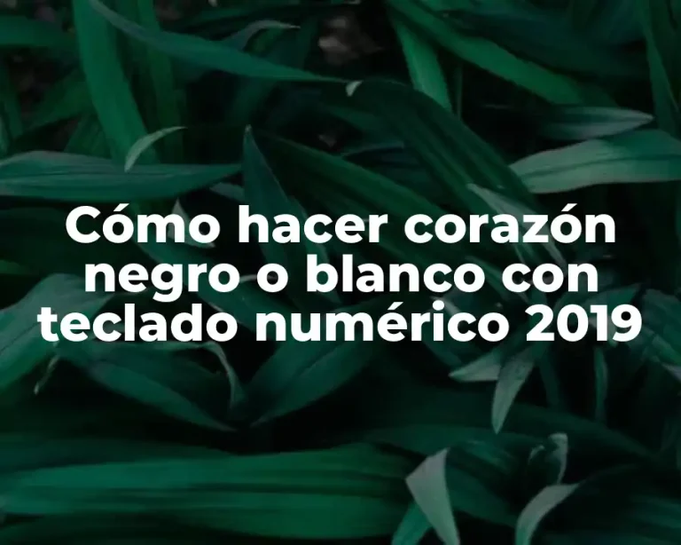 Cómo hacer corazón negro o blanco con teclado numérico 2019