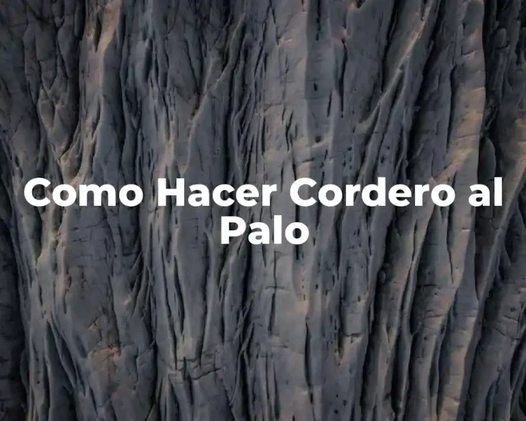 Como Hacer Cordero al Palo