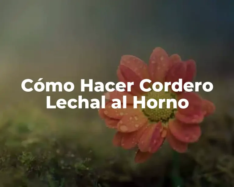 Cómo Hacer Cordero Lechal al Horno