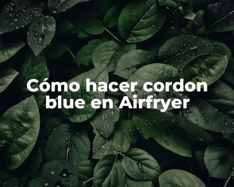 Cómo hacer cordon blue en Airfryer