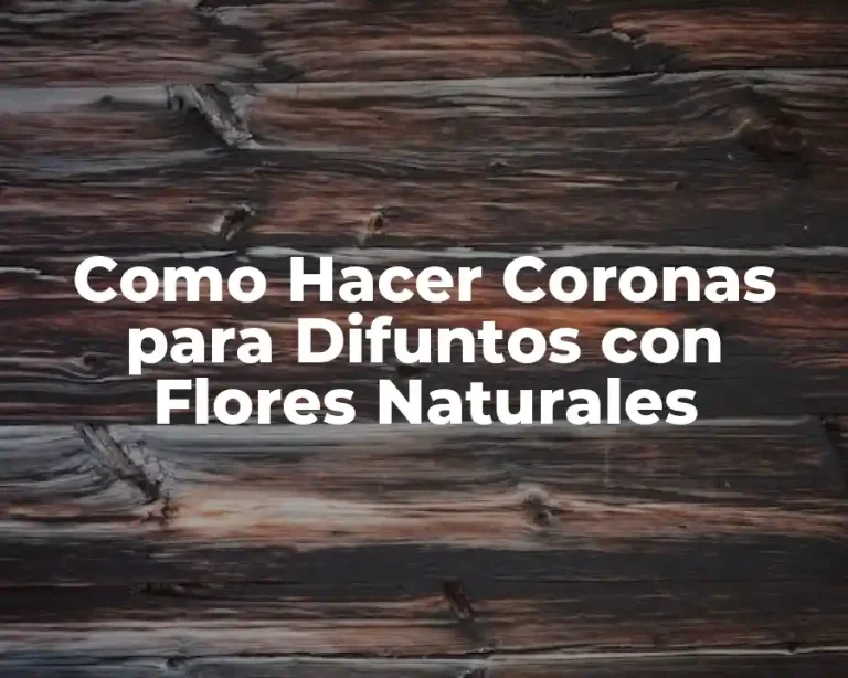 Como Hacer Coronas para Difuntos con Flores Naturales