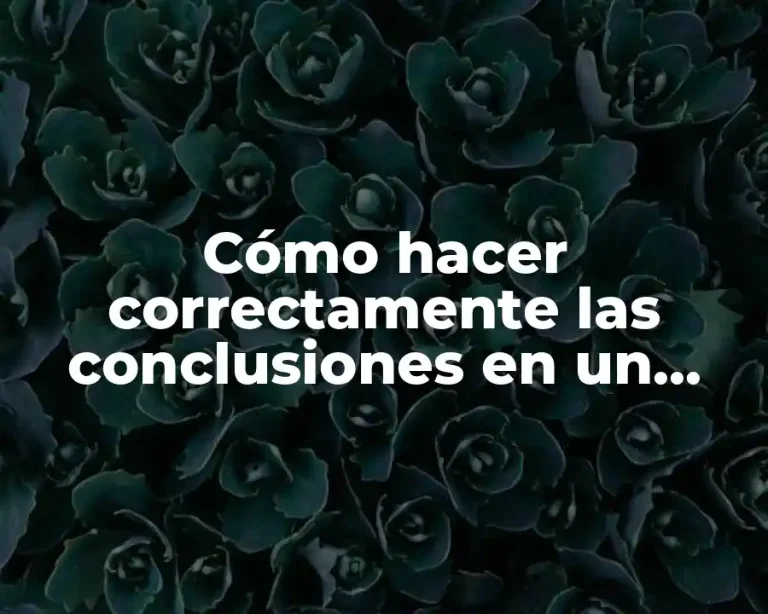 Cómo hacer correctamente las conclusiones en un trabajo de investigación