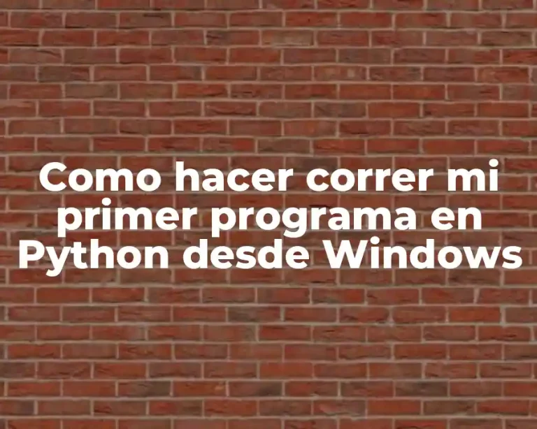 Como hacer correr mi primer programa en Python desde Windows