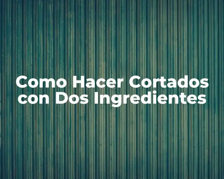Como Hacer Cortados con Dos Ingredientes